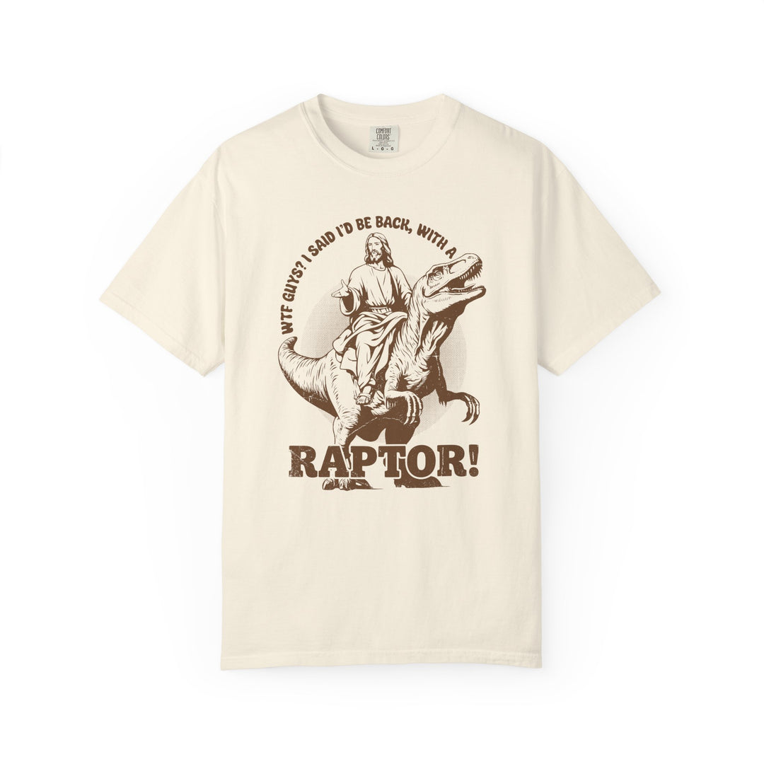 Vintage Jesus Riding Velociraptor Mens WUNDERLAND Vibes Short Sleeve Tee