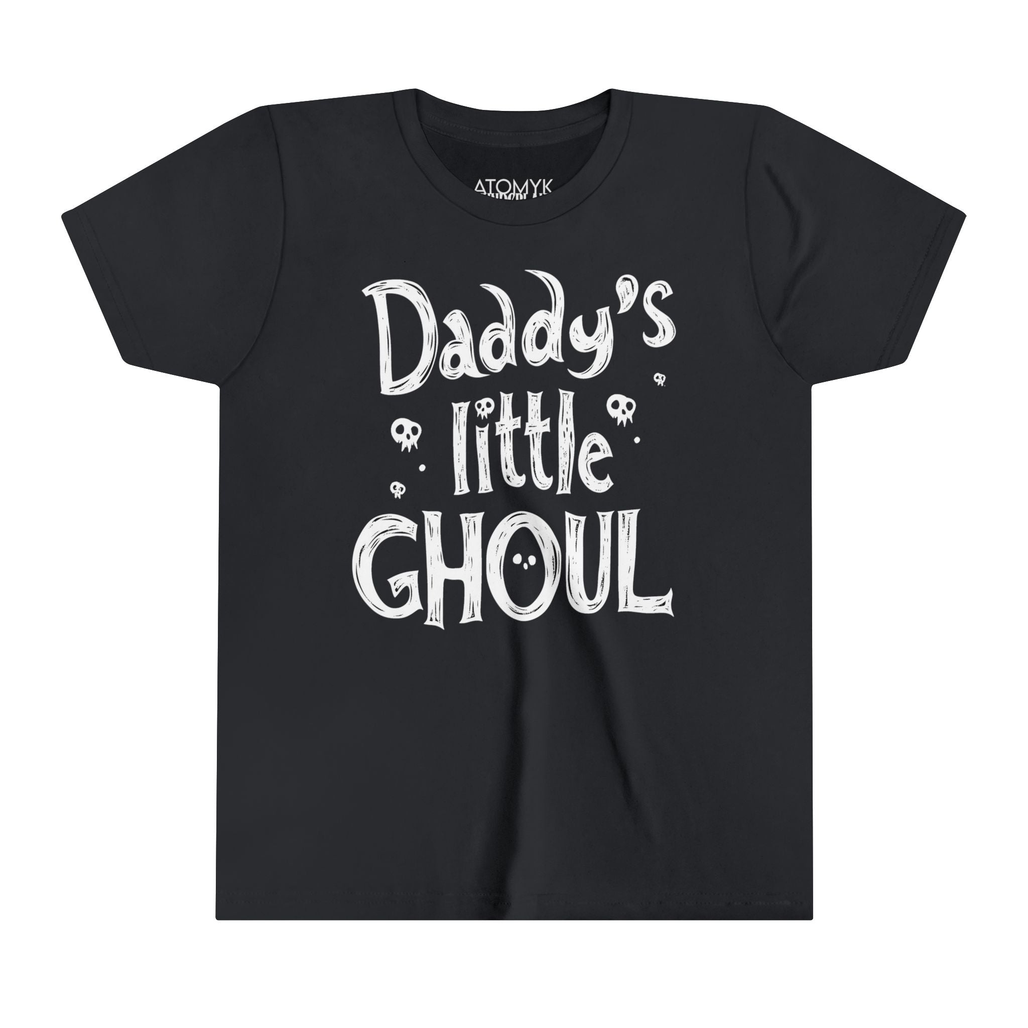 Daddy’s Little Ghoul Skulls Girls Halloween Short Sleeve Tee