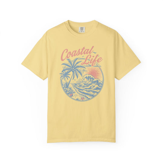 Coastal Life Tropical Surf Beach Womens L'Atomique Relaxed Fit Comfort Colors Graphic Tee