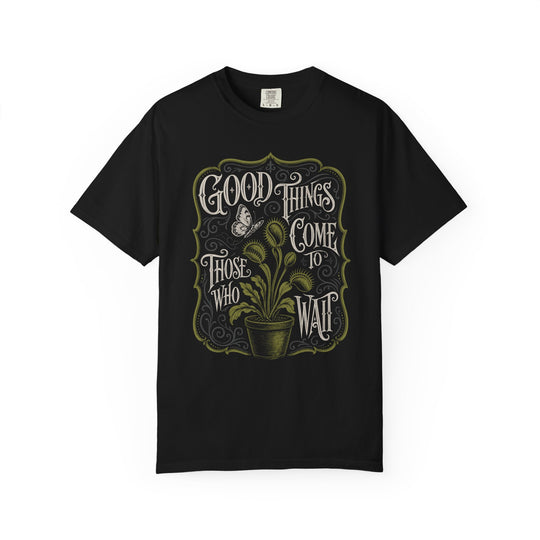 “Good Things Come to Those Who Wait” Vintage Mens WUNDERLAND Halloween Booteek Short Sleeve Tee