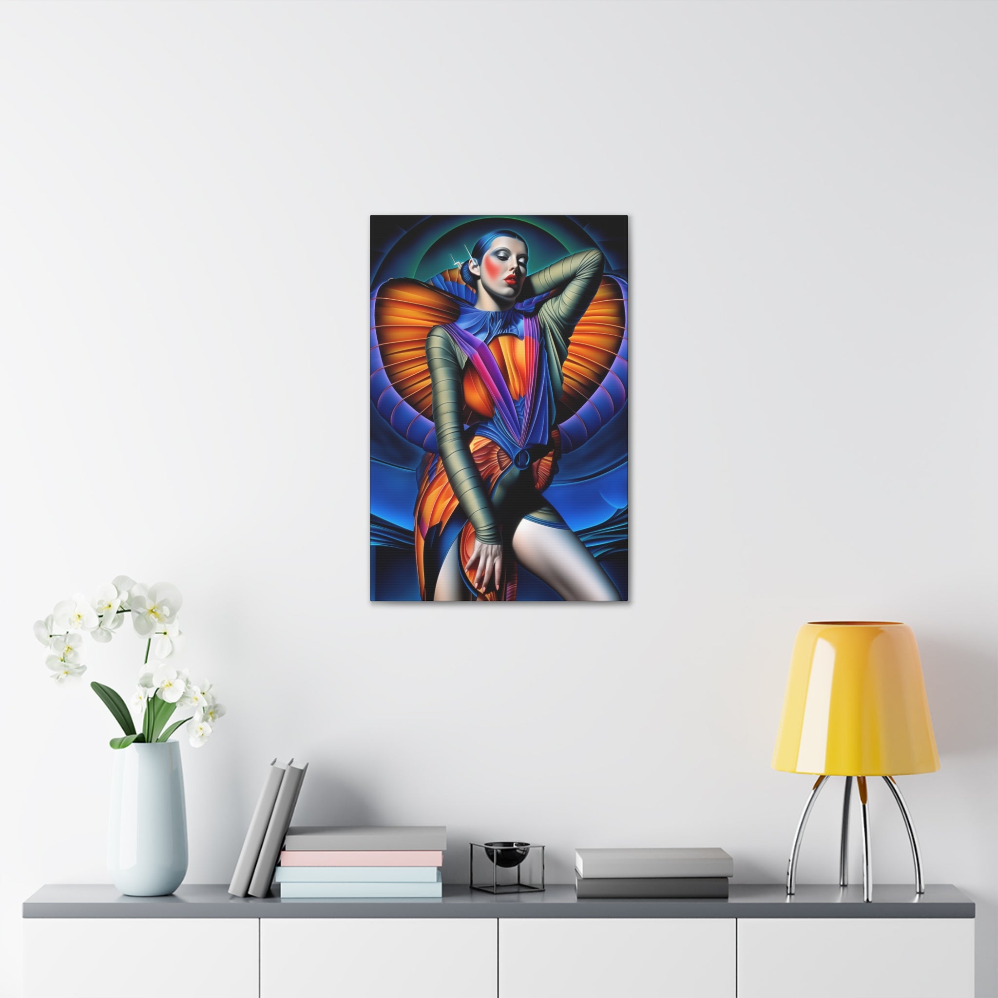 Canvas Wraps - Art Deco Retro Futuristic Fashion Portrait