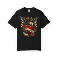 Vintage Eagle & Heart Tattoo Womens L'Atomique Relaxed Fit Comfort Colors Graphic Tee