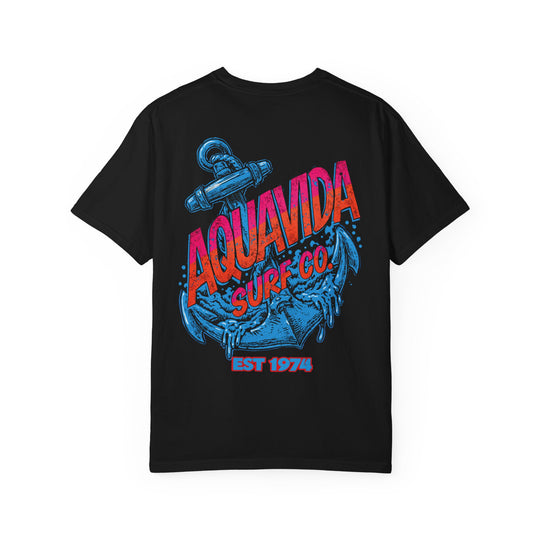 Nautical Anchor Surf Co. Vintage Mens AQUA VIDA Short Sleeve Tee