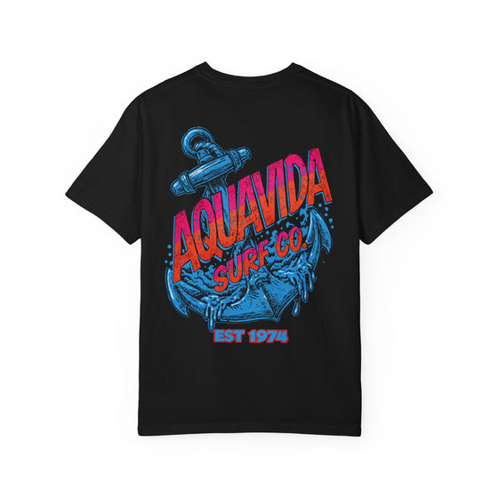 Nautical Anchor Surf Co. Vintage Mens AQUA VIDA Short Sleeve Tee
