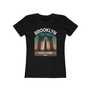 Brooklyn 1977 Vintage NYC Womens L'Atomique Boyfriend Graphic Tee