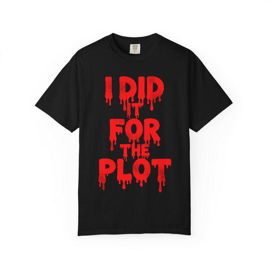 I Did It For The Plot Mens WUNDERLAND Backyard Dept Halloween Booteek Short Sleeve Tee