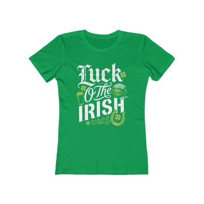 Luck O' The Irish St. Patrick's Day Womens Graphic Boyfriend Short Sleeve tee