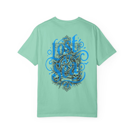 LOST AT SEA NAUTICAL COMPASS SKULLS Mens AQUA VIDA Short Sleeve Tee