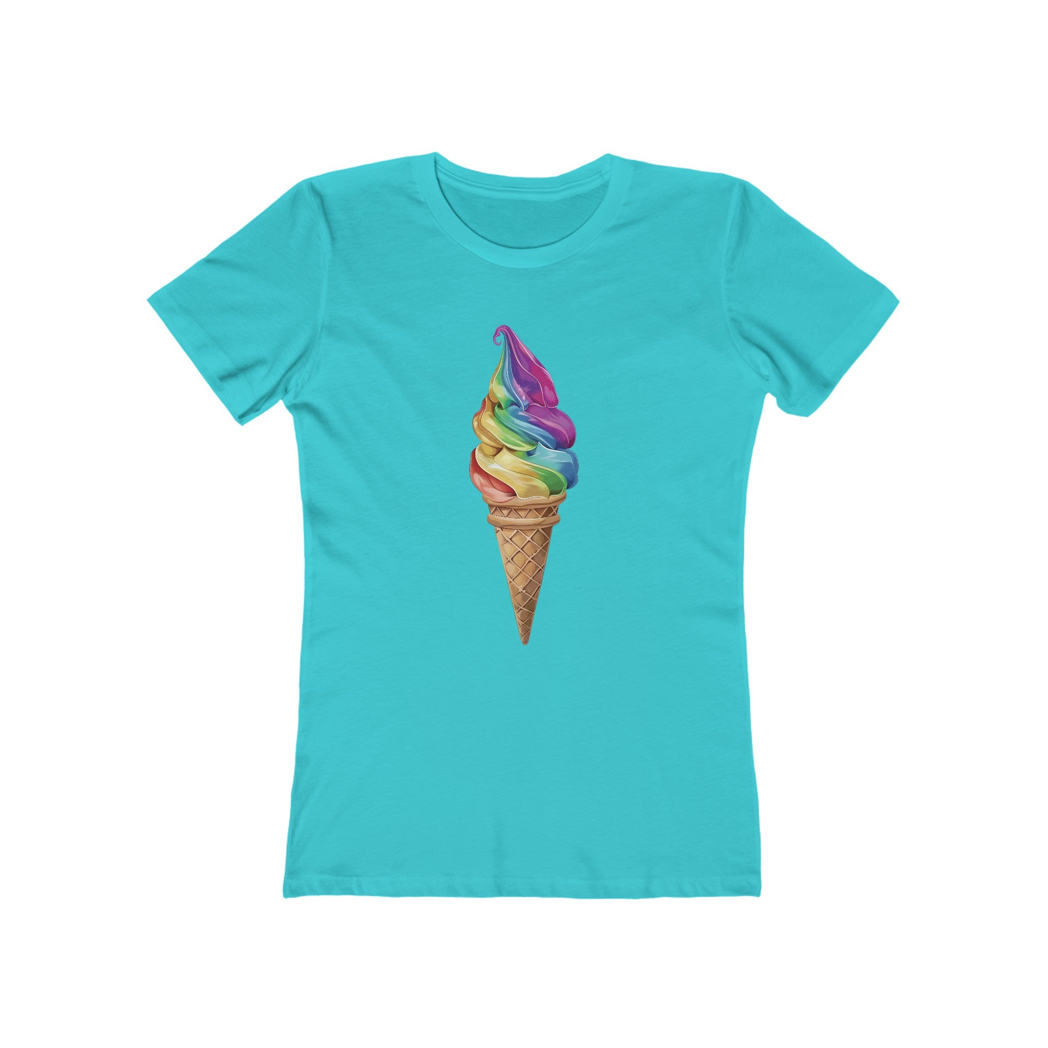 Rainbow Ice Cream Cone Womens L'Atomique Graphic Tee