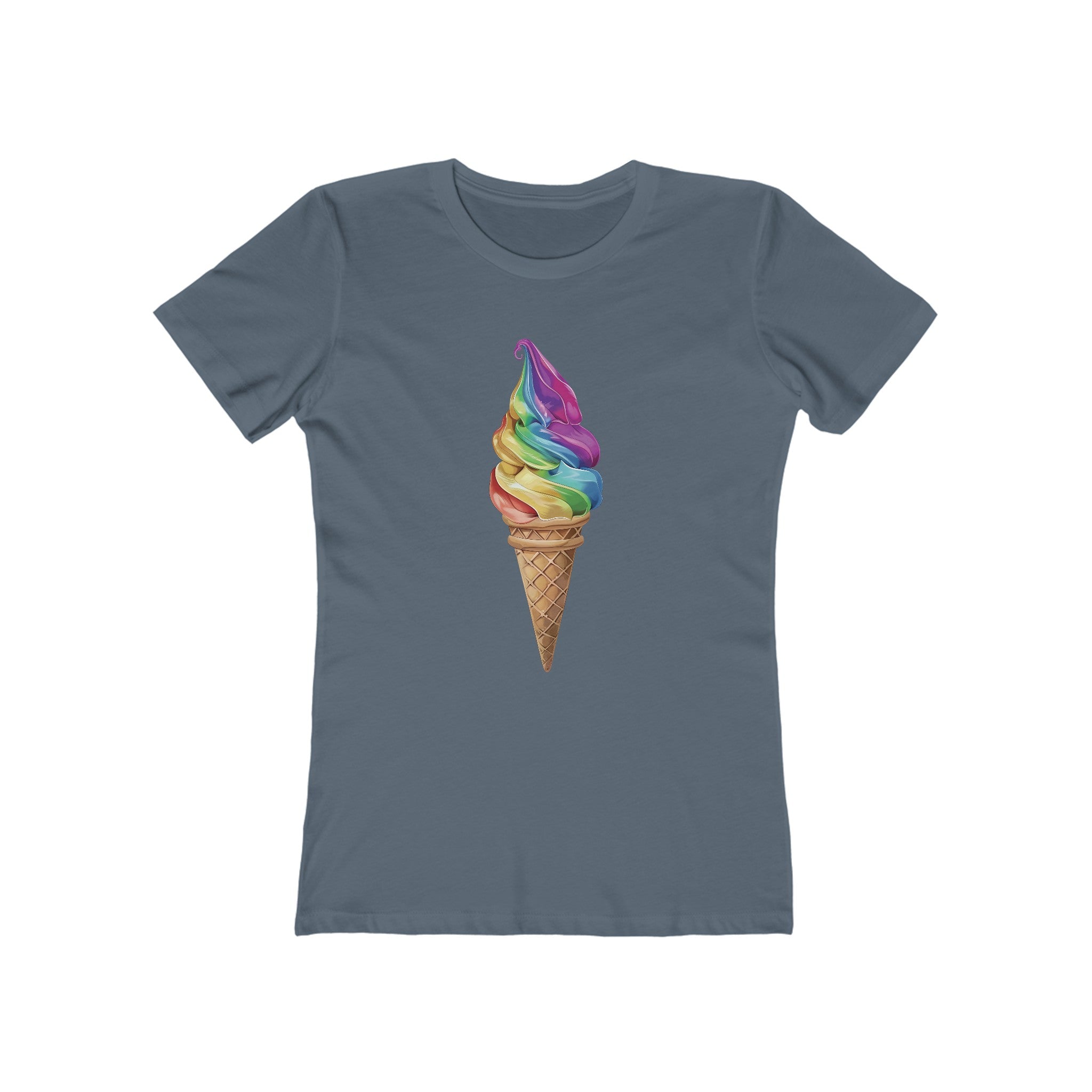 Rainbow Ice Cream Cone Womens L'Atomique Graphic Tee