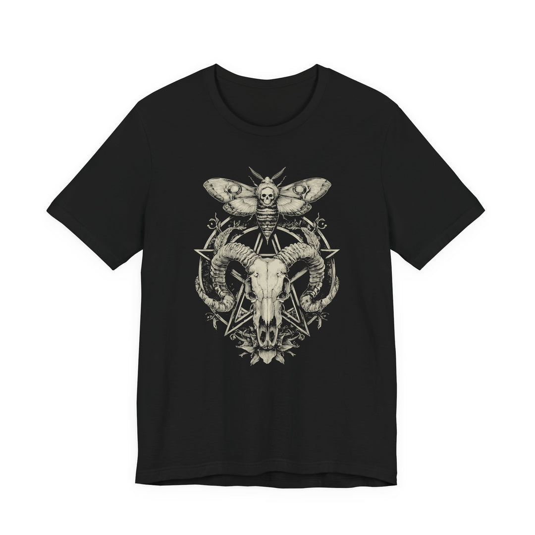 Occult Mystic Pentagram Ram Skull Men&