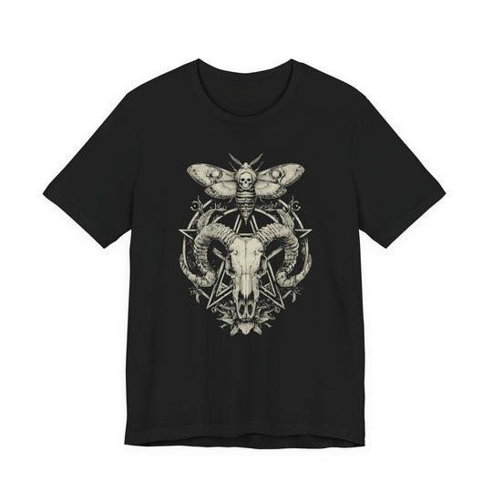 Occult Mystic Pentagram Ram Skull Men&