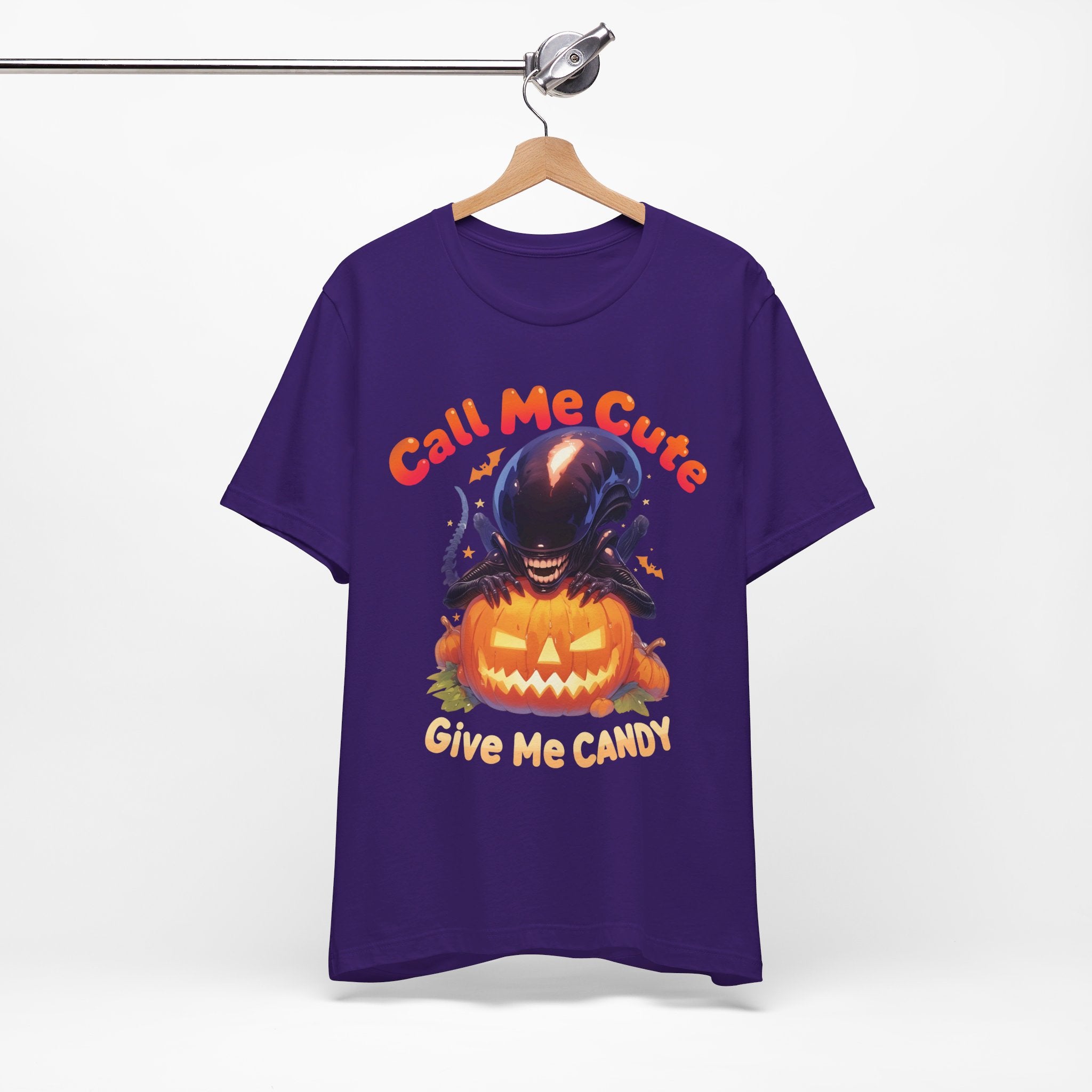 Call Me Cute Give Me Candy Womens Halloween Booteek Jersey Short Sleeve Tee