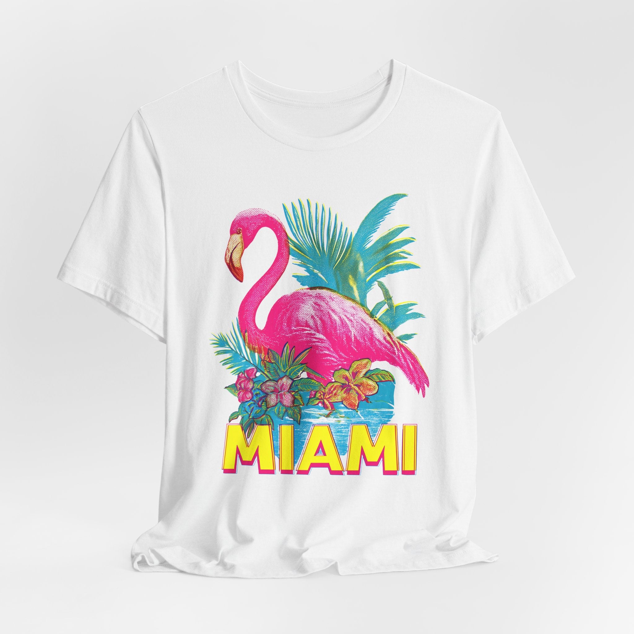 MIAMI FLAMINGO Vintage Womens L'Atomique Graphic Tee