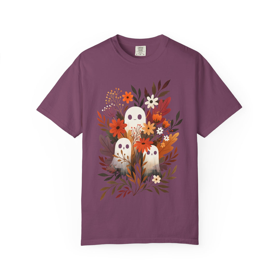 Autumn Ghosts Cute Fall Floral Womens WUNDERLAND Halloween Booteek Short Sleeve Tee