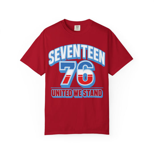 SEVENTEEN 76 UNITED WE STAND 4th of July Liberty George Washington Mens WUNDERLAND Backyard Dept Short Sleeve Tee