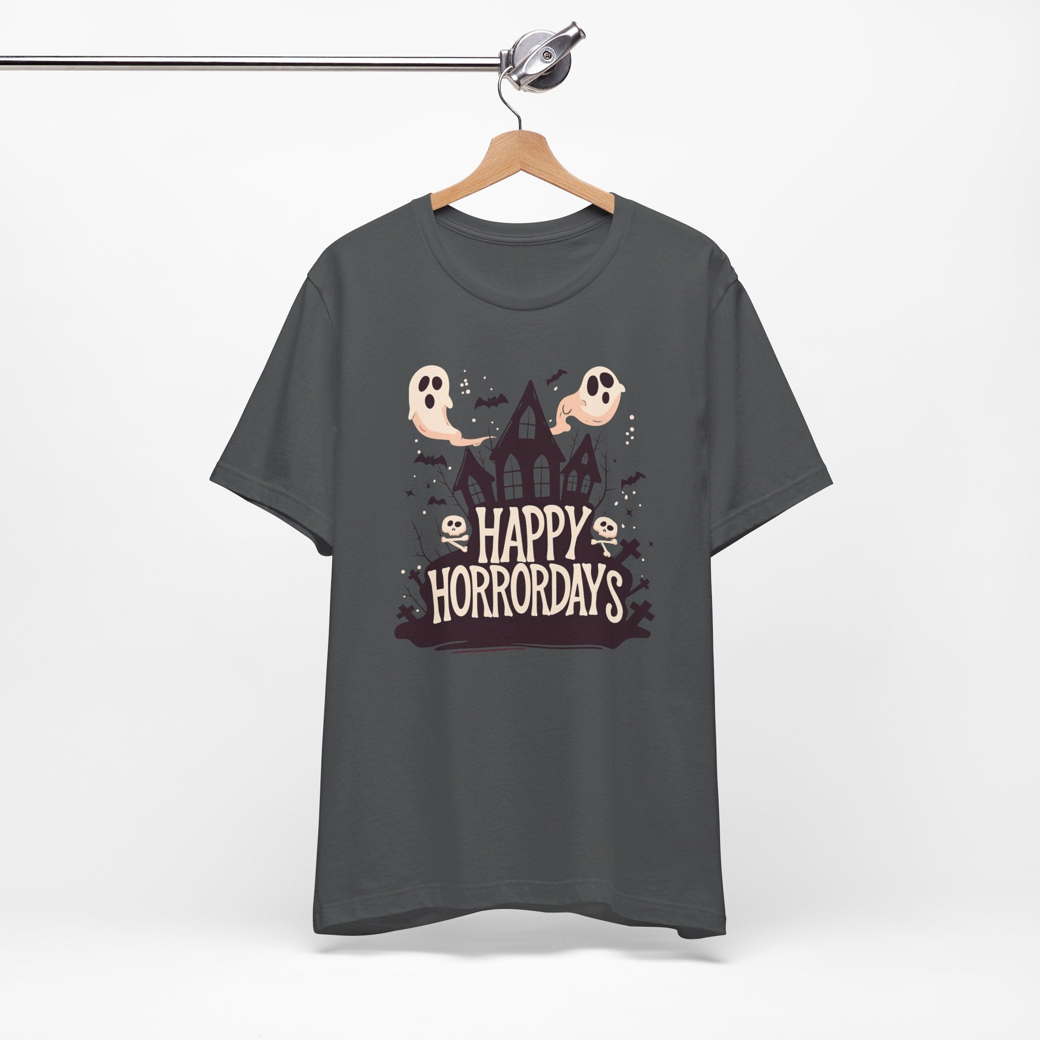 Happy Horrordays Womens Halloween Booteek Jersey Short Sleeve Tee