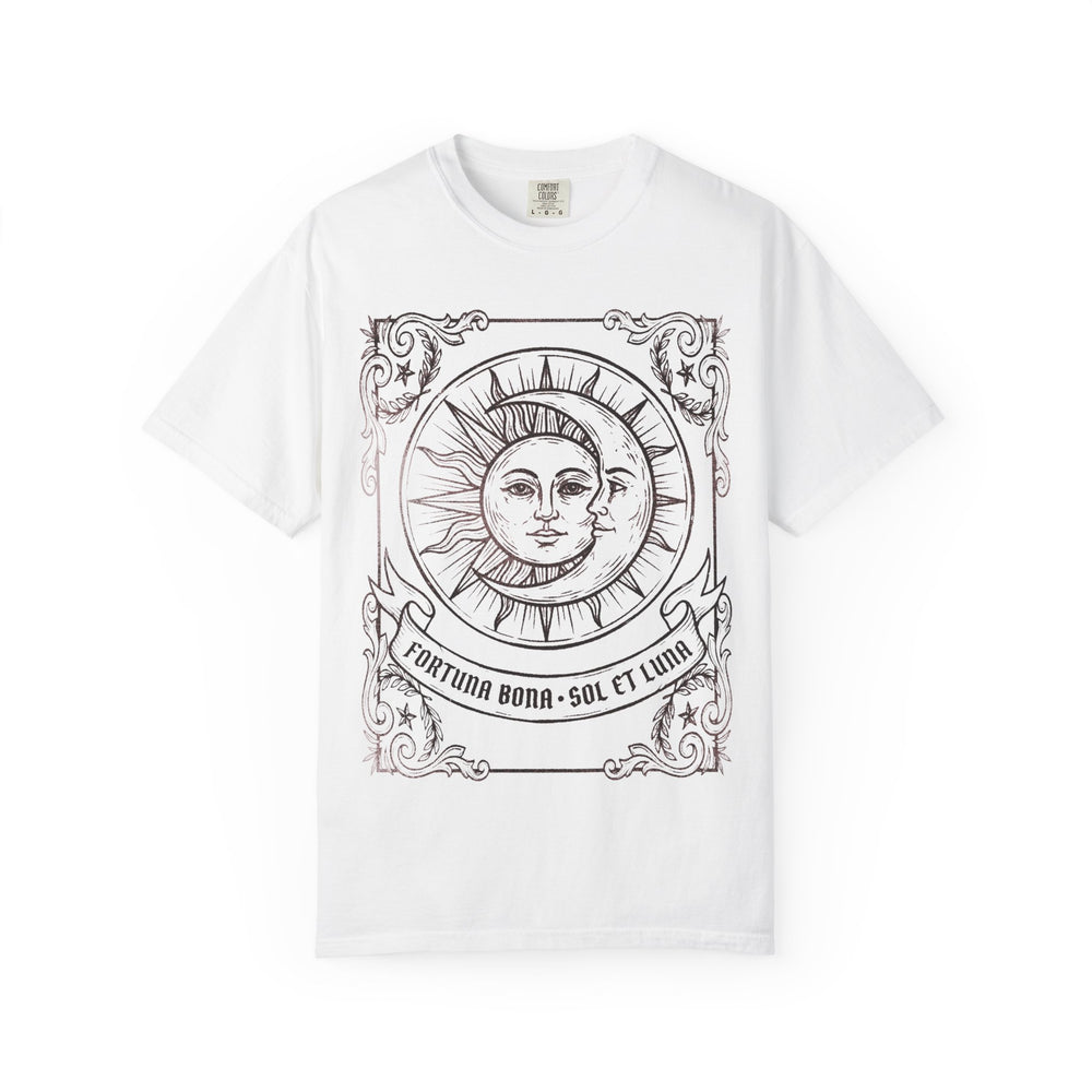 Vintage Celestial Tarot Sun & Moon Womens L'Atomique Relaxed Fit Comfort Colors Graphic Tee