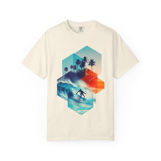Geometric Tropical Surf Mens AQUA VIDA Short Sleeve Tee