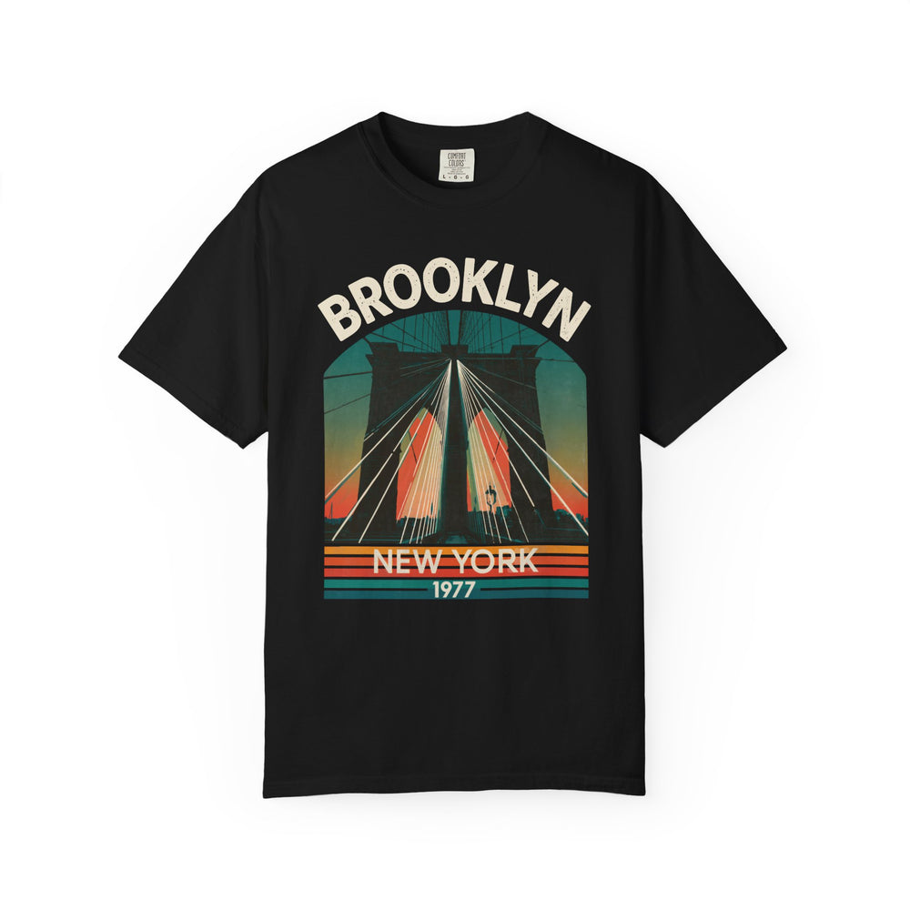 Brooklyn Bridge New York 1977 Vintage Mens WUNDERLAND Heritage Short Sleeve Tee