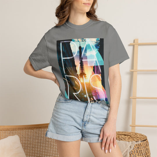 Paris Sunset Geo Eiffel Photo Womens L&