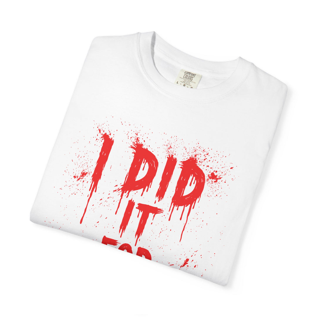 I Did It For The Plot Mens WUNDERLAND Halloween Booteek Short Sleeve Tee