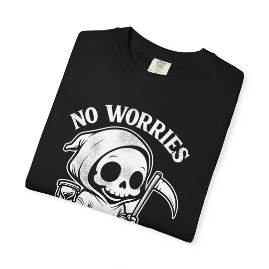 No Worries I Can Wait Grim Reaper Mens WUNDERLAND Halloween Booteek Short Sleeve Tee