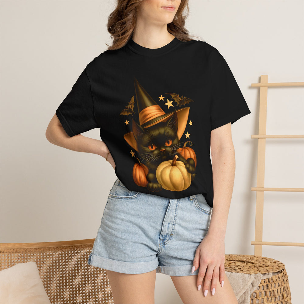 Witch Kitty Pumpkin Womens WUNDERLAND Halloween Booteek Short Sleeve Tee