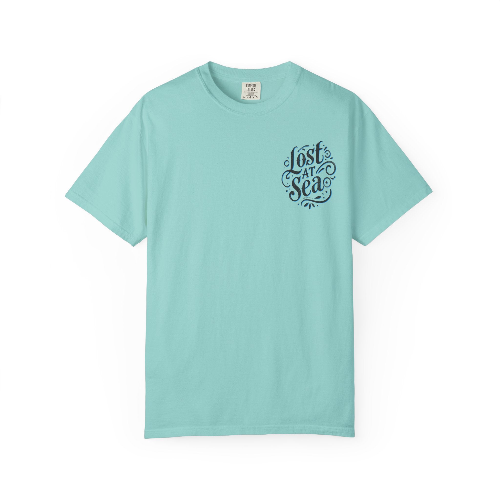 LOST AT SEA NAUTICAL COMPASS SKULLS Mens AQUA VIDA Short Sleeve Tee