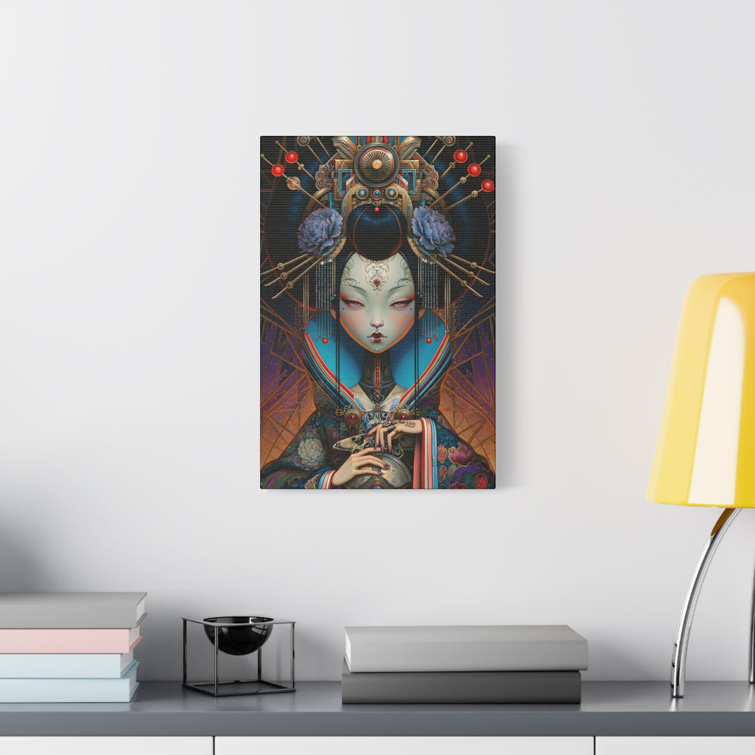 Regal Geisha Canvas Print — Surreal Portrait Wall Art