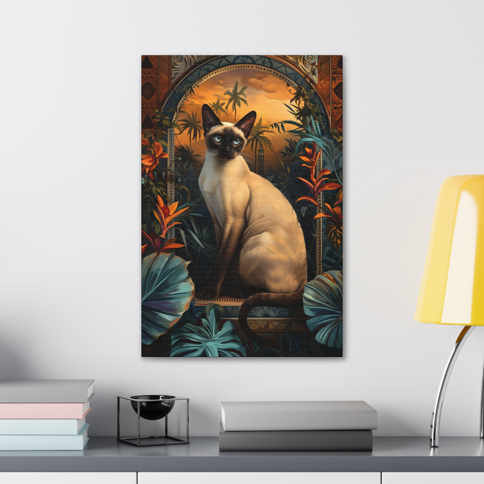 Feline Flora Canvas Print