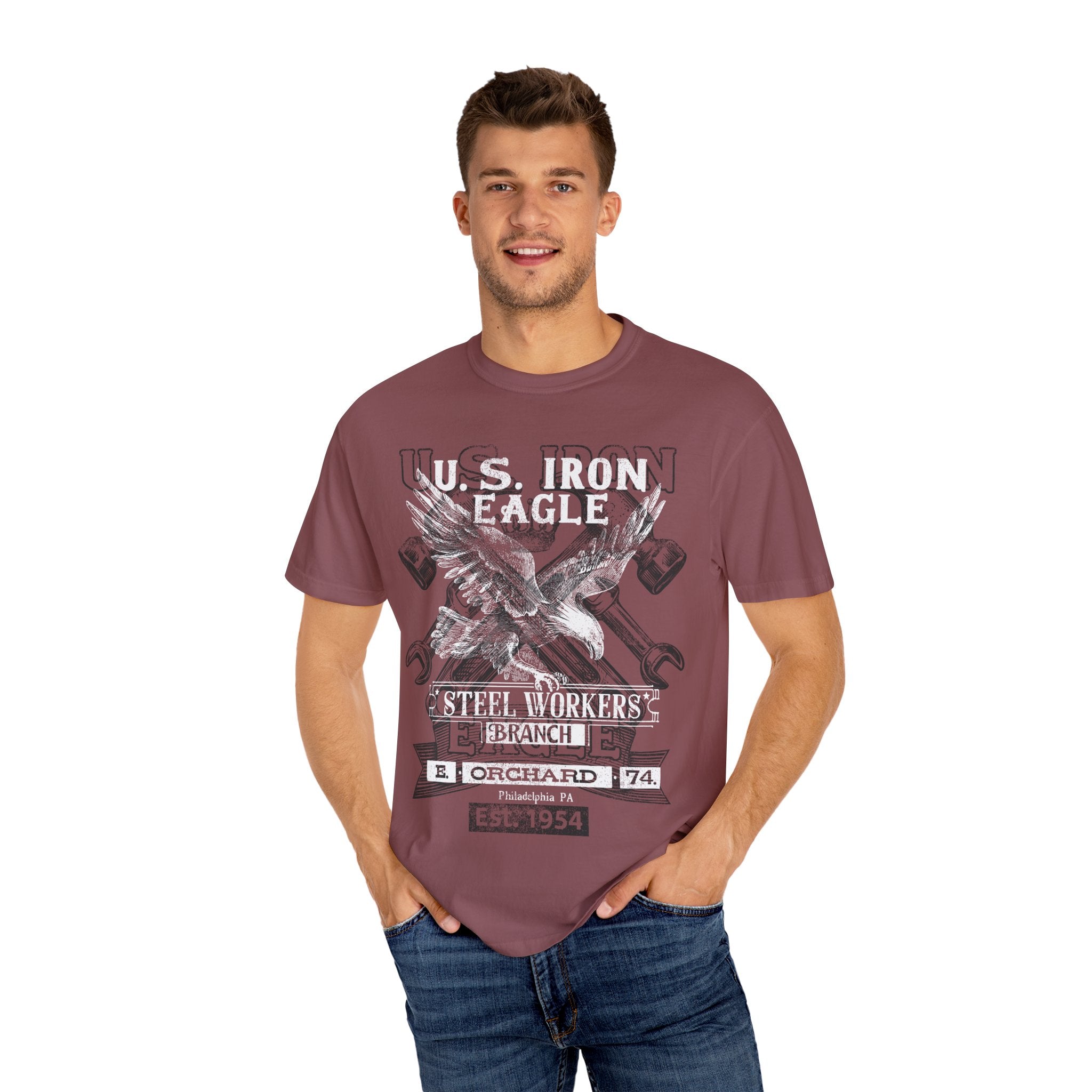 U.S. IRON EAGLE STEEL WORKERS Mens WUNDERLAND Short Sleeve Tee