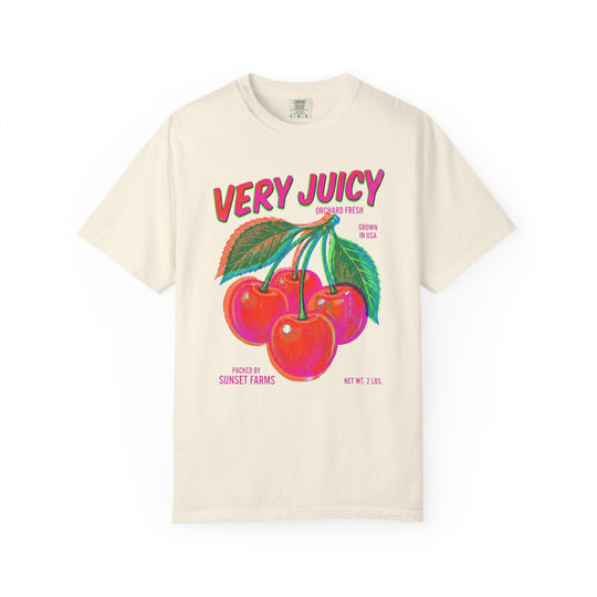 Very Juicy Cherries Womens L'Atomique Relaxed Fit Comfort Colors Graphic Tee