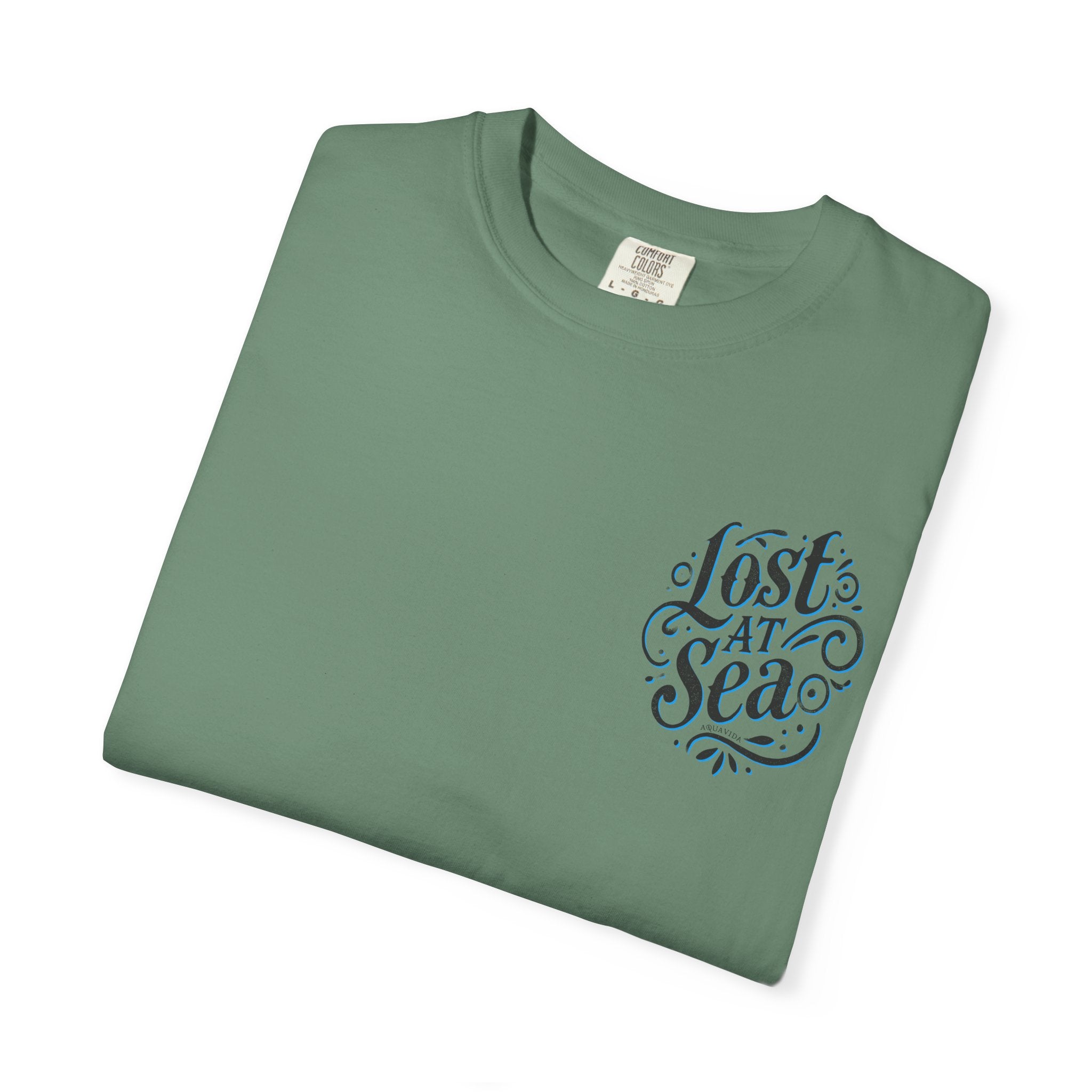 LOST AT SEA NAUTICAL COMPASS SKULLS Mens AQUA VIDA Short Sleeve Tee