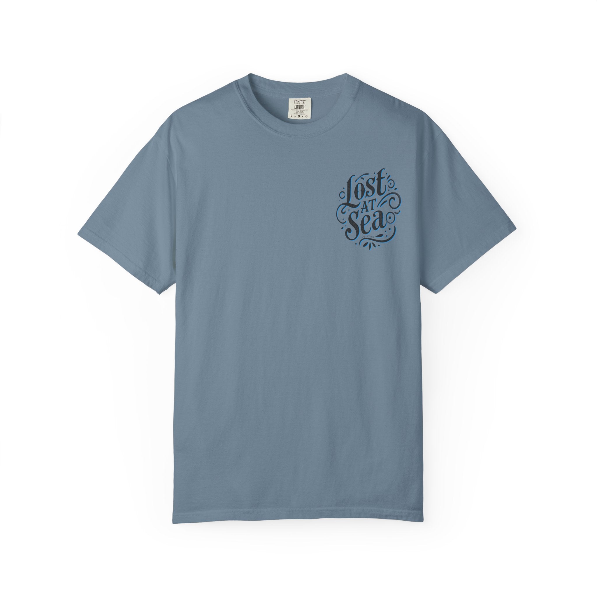 LOST AT SEA NAUTICAL COMPASS SKULLS Mens AQUA VIDA Short Sleeve Tee