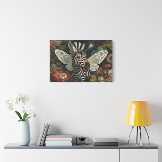 Mystical Zebra Butterfly Canvas Wall Art