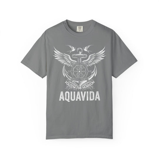 Follow The Horizon Winged Anchor Mens AQUA VIDA Short Sleeve Tee