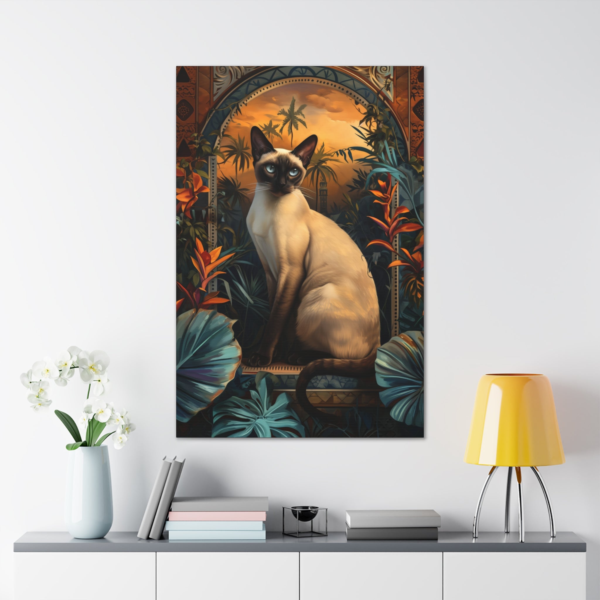 Feline Flora Canvas Print