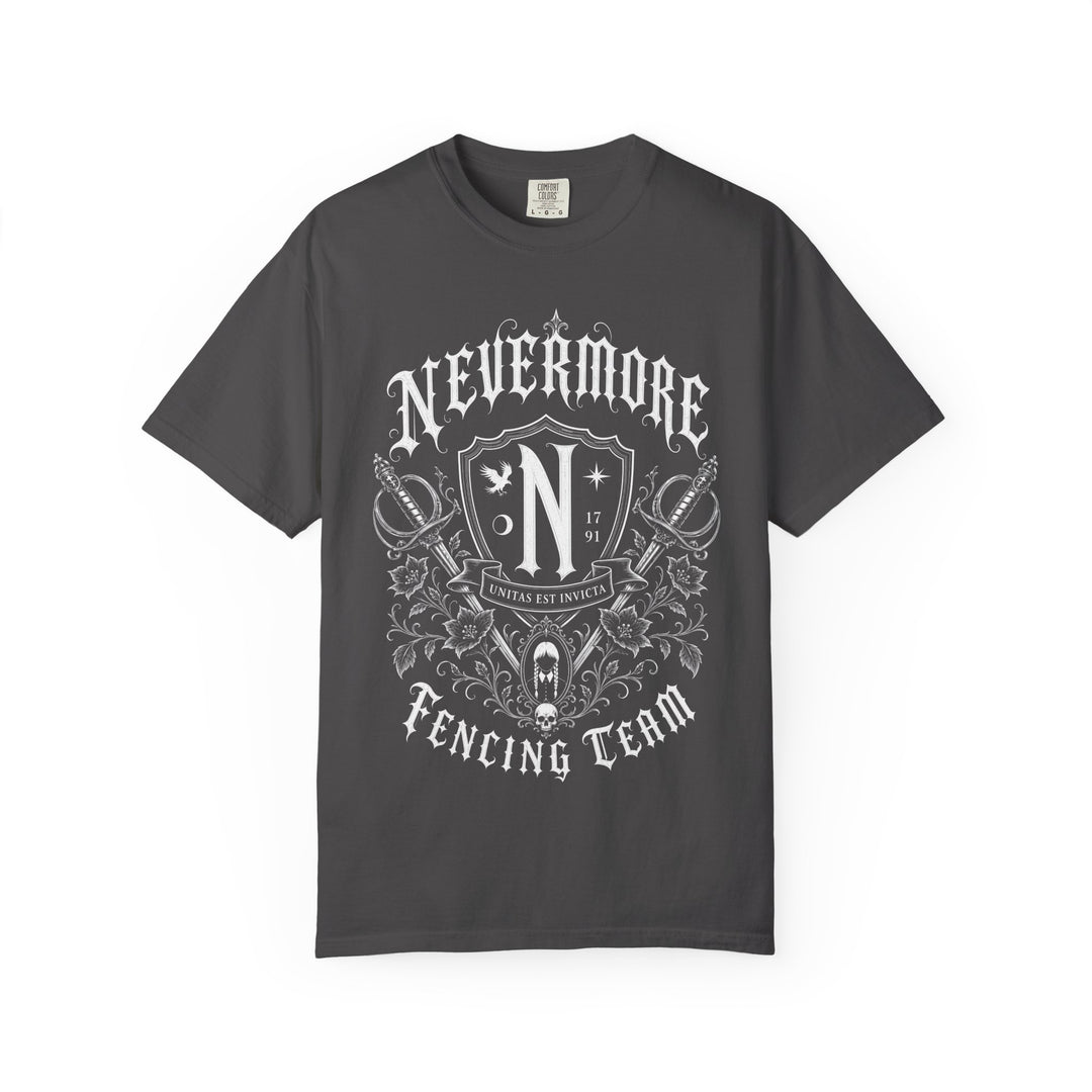Nevermore Fencing Team Womens WUNDERLAND Halloween Booteek Short Sleeve Tee