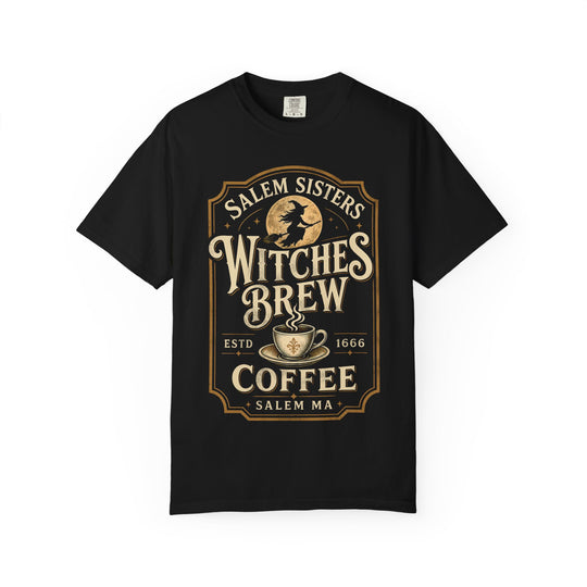 Salem Sisters Witches Brew Coffee Womens WUNDERLAND Halloween Booteek Short Sleeve Tee