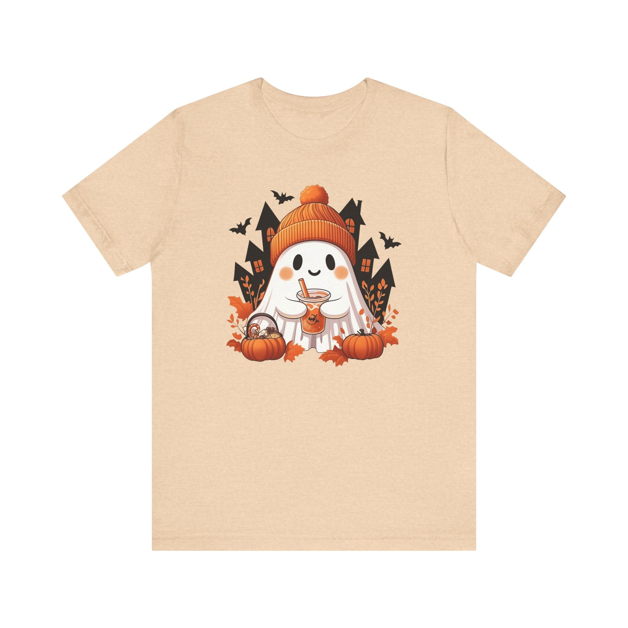 Pumpkin Spice Ghost Womens Halloween Booteek Jersey Short Sleeve Tee