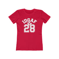 IDGAF 28 Floral Womens L'Atomique Boyfriend Graphic Tee