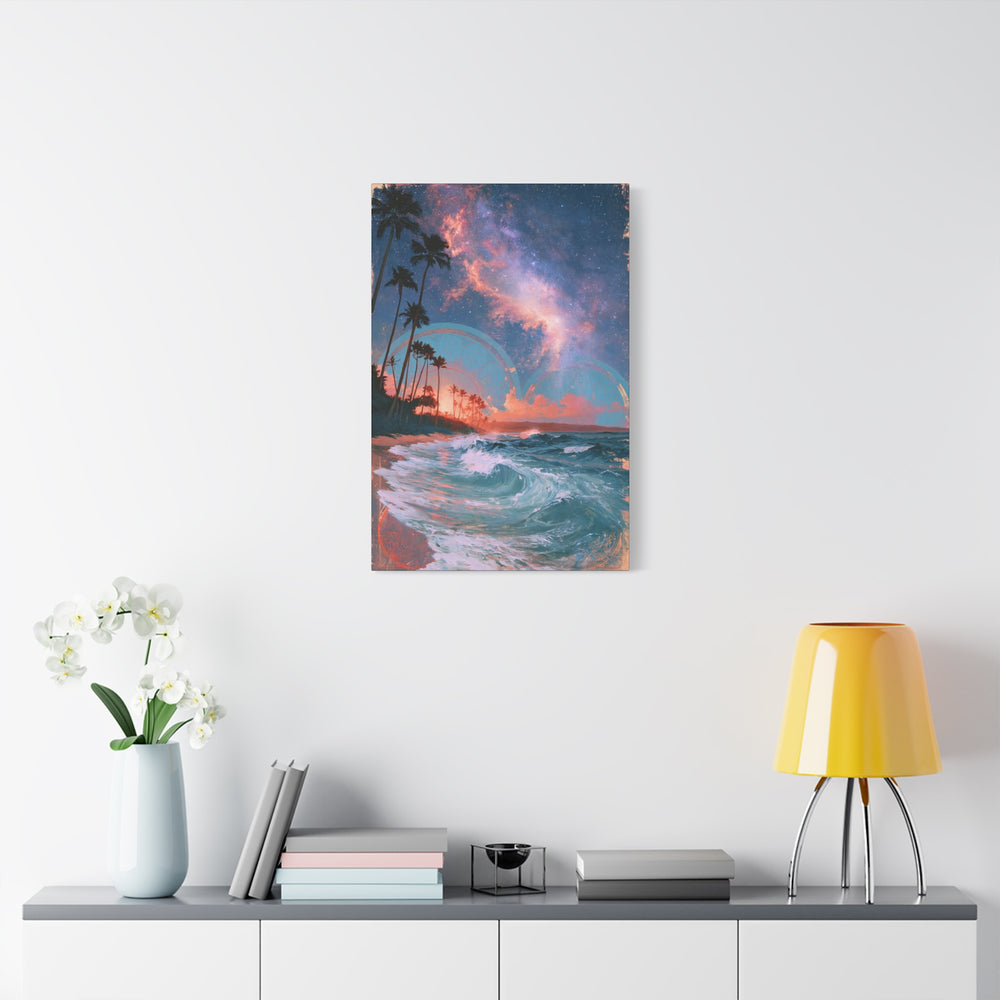 Tropical Wave — Surreal Sunset Beach Canvas Wall Art