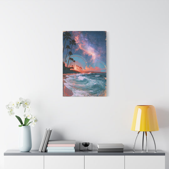 Tropical Wave — Surreal Sunset Beach Canvas Wall Art