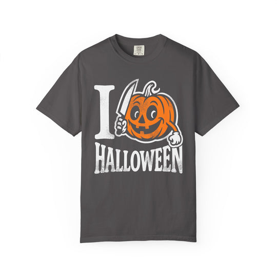I LOVE HALLOWEEN Killer Pumpkin Mens WUNDERLAND Backyard Dept Halloween Booteek Short Sleeve Tee