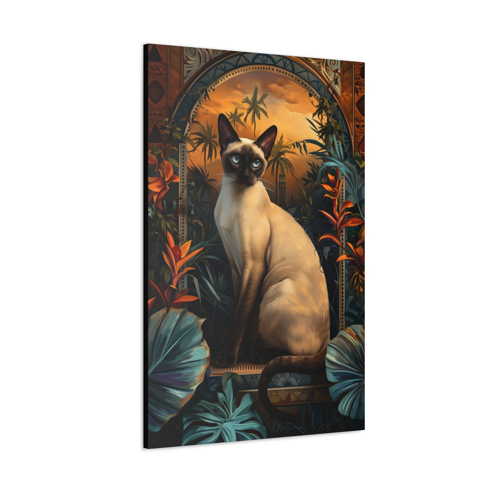 Feline Flora Canvas Print