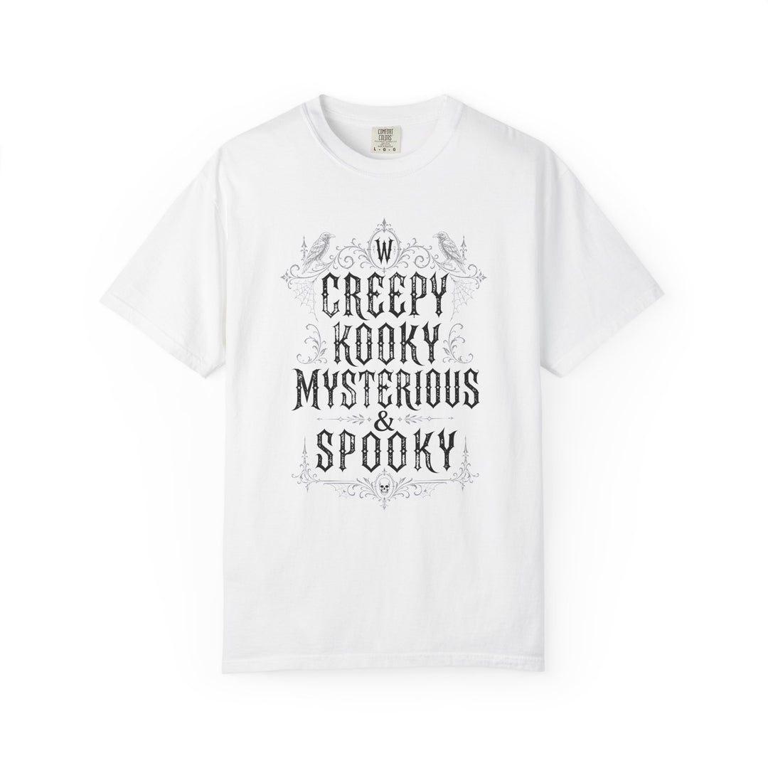 Creepy Kooky Mysterious &amp; Spooky Womens WUNDERLAND Halloween Booteek Short Sleeve Tee