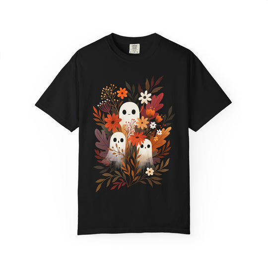 Autumn Ghosts Cute Fall Floral Womens WUNDERLAND Halloween Booteek Short Sleeve Tee