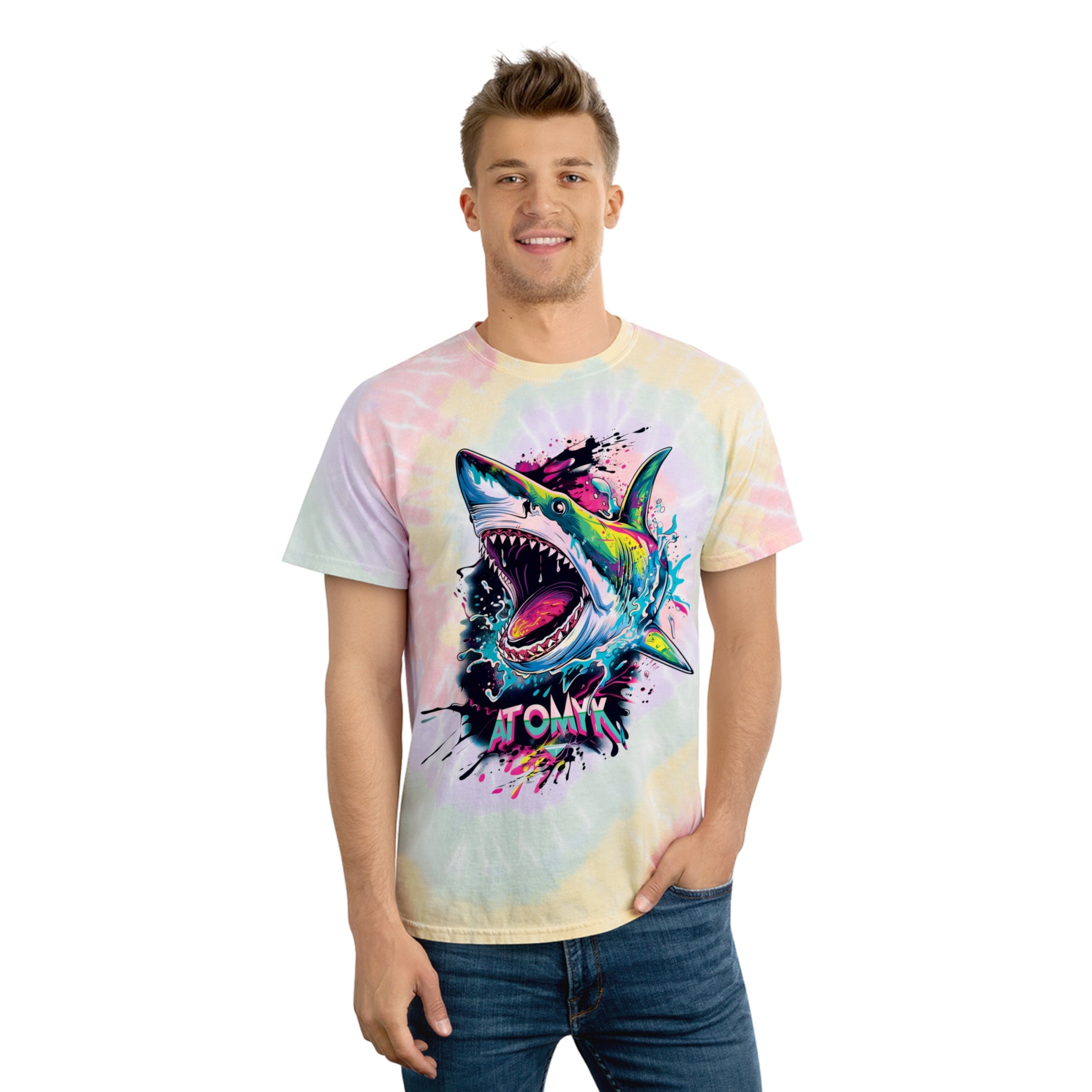 Raging Bite Mens Atomyk Graphic Tie-Dye Tee, Spiral