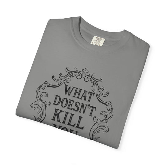 What Doesn't Kill You Womens WUNDERLAND Backyard Dept Halloween Booteek Short Sleeve Tee